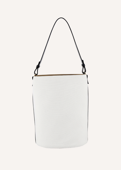 Large Bucket Bag in Canvas & Calf