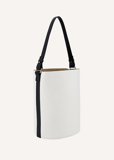 Large Bucket Bag in Canvas & Calf